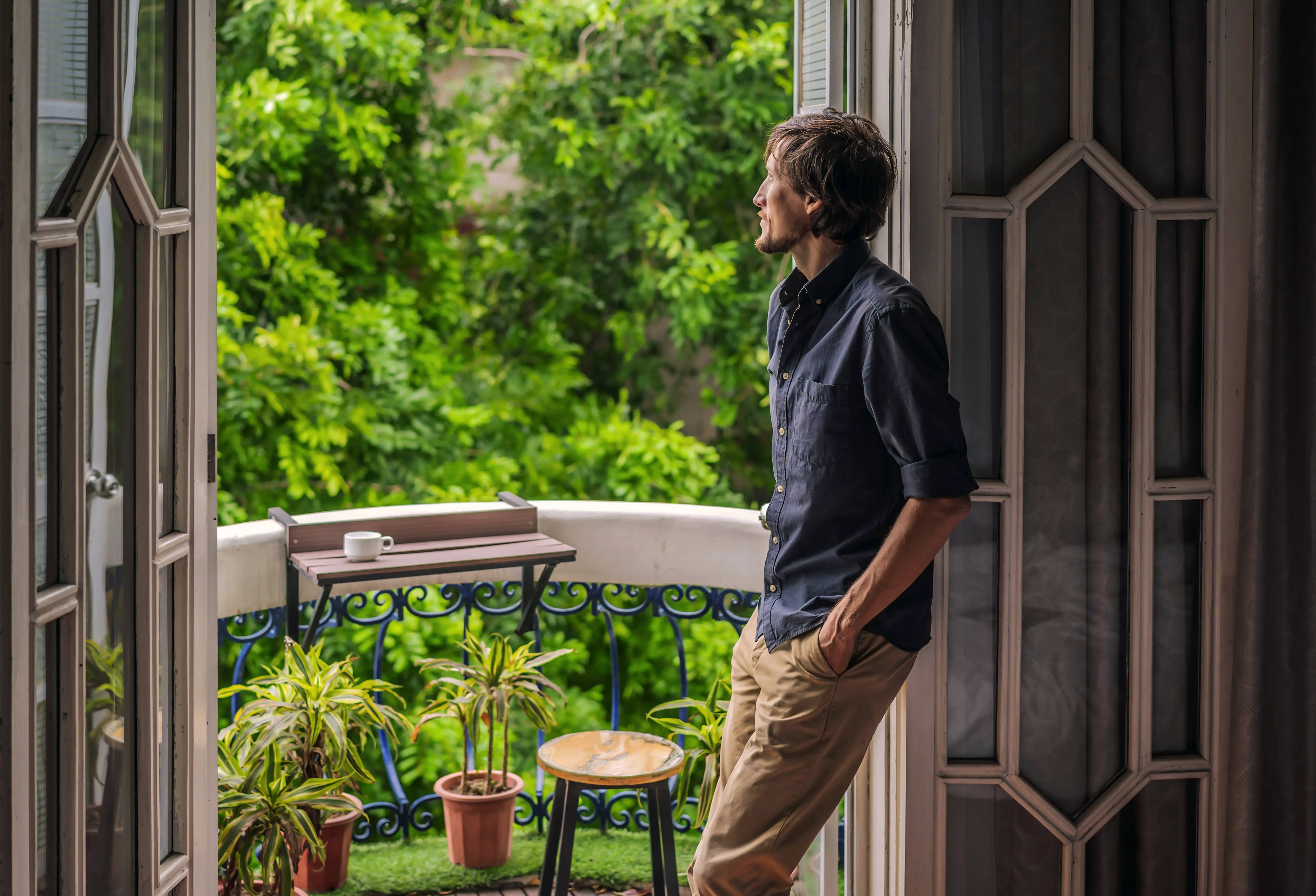 Ruhiger Moment auf dem Balkon
